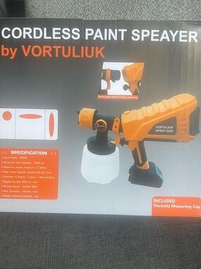 VORTULIUK Cordless Paint Sprayer in Orange & Black